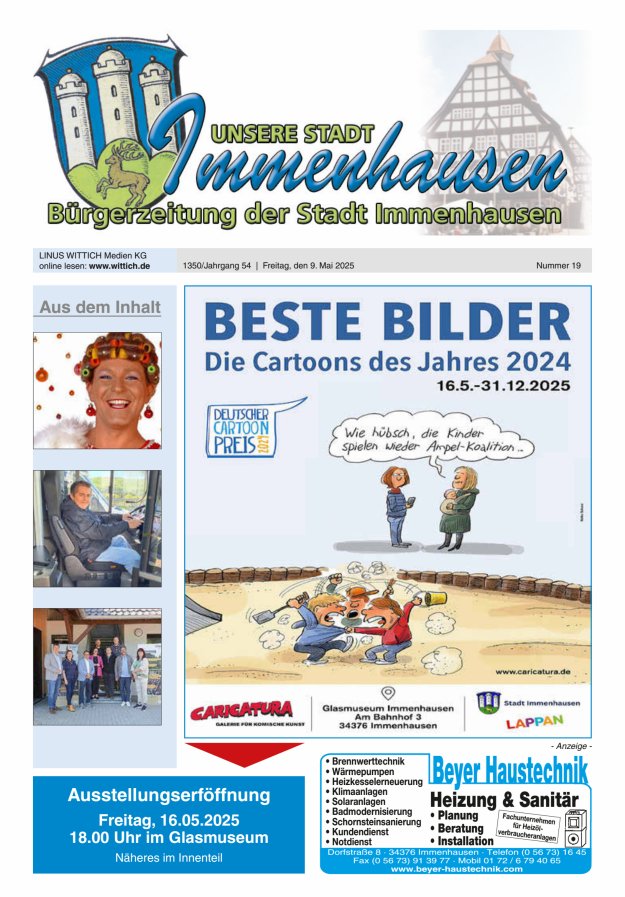 Unsere Stadt Immenhausen Titelblatt 19/2025