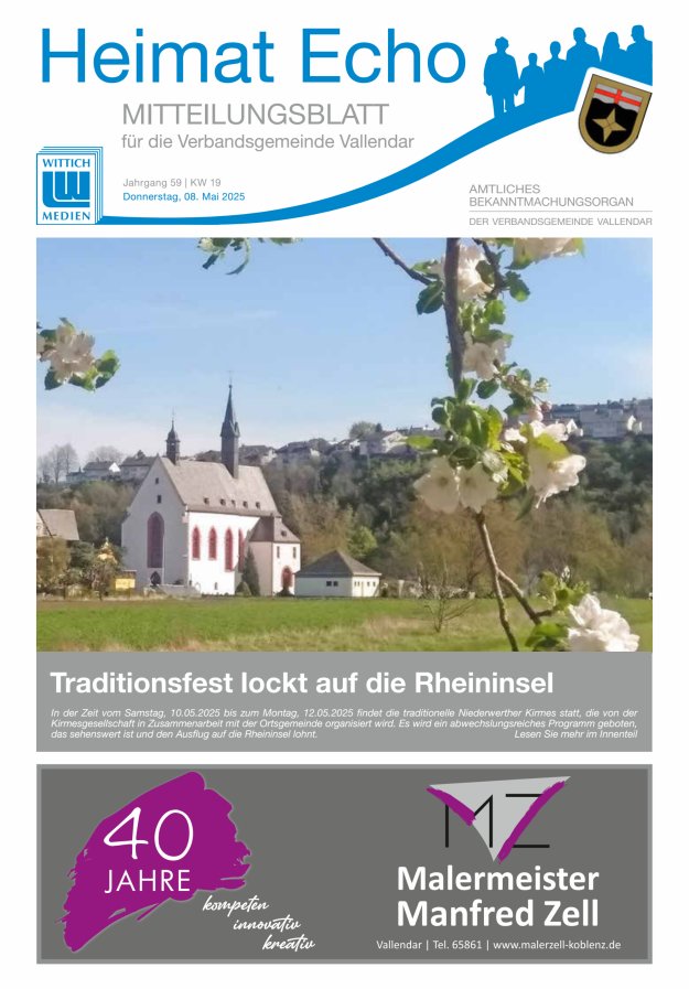 Heimat-Echo - Heimat- und Bürgerzeitung Verbandsgemeinde Vallendar Titelblatt 19/2025