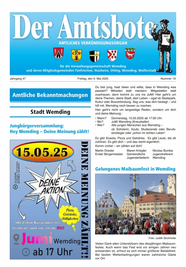 Der Amtsbote - Wemding Verwaltungsgemeinschaft Titelblatt 19/2025