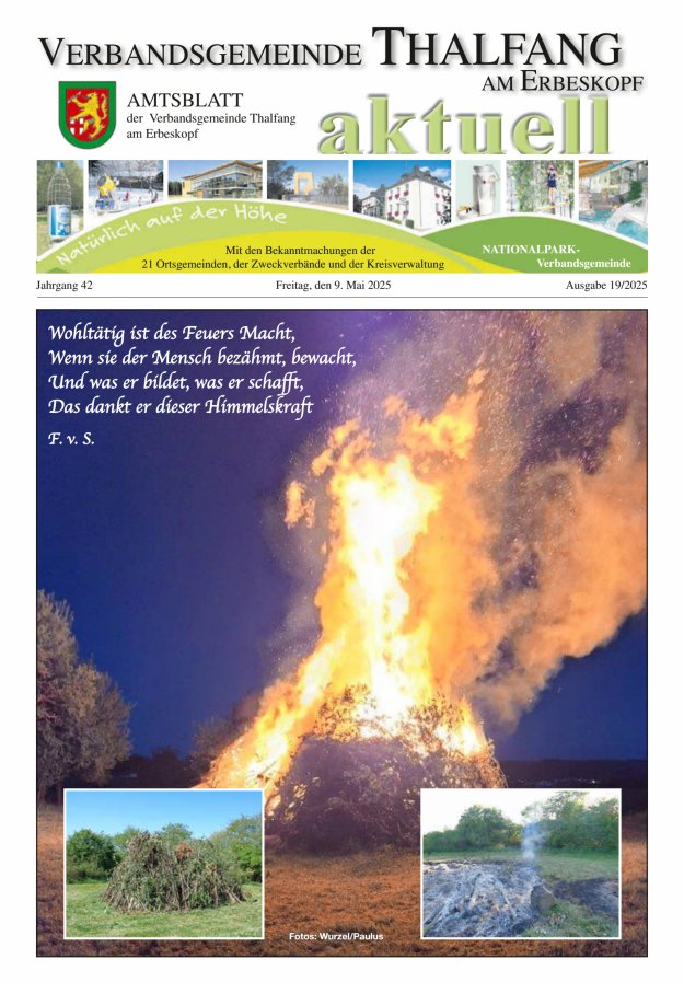 Thalfang aktuell - Amtsblatt VG Thalfang Titelblatt 19/2025