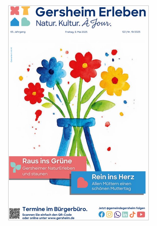 Bekanntmachungsblatt der Gemeinde Gersheim Titelblatt 19/2025