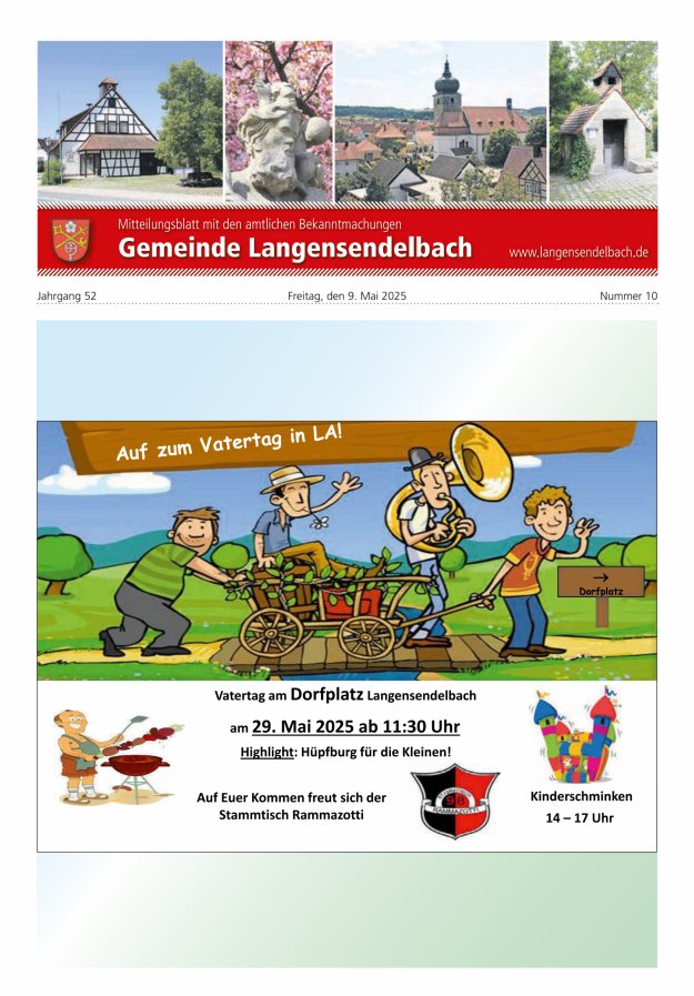 Mitteilungsblatt - Gemeinde Langensendelbach Titelblatt 10/2025