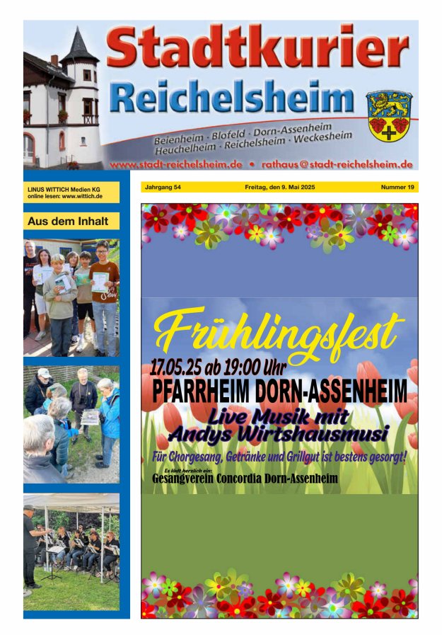 Stadtkurier Reichelsheim Titelblatt 19/2025