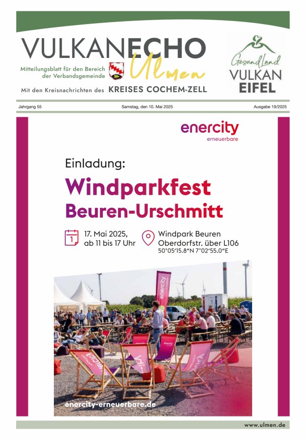 Vulkan Echo VG Ulmen Titelblatt 19/2025