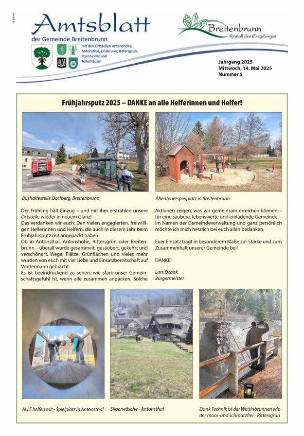 Amtsblatt der Gemeinde Breitenbrunn Titelblatt 05/2025
