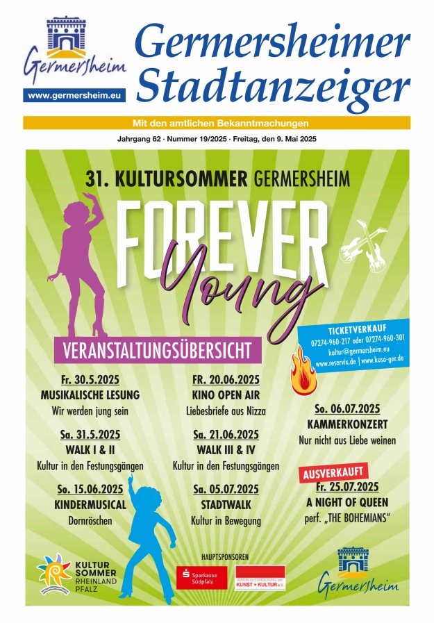 Germersheimer Stadtanzeiger Titelblatt 19/2025