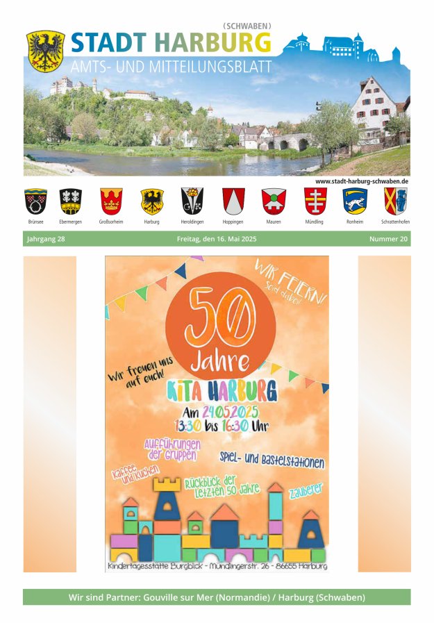 Amts- und Mitteilungsblatt der Stadt Harburg Titelblatt 20/2025