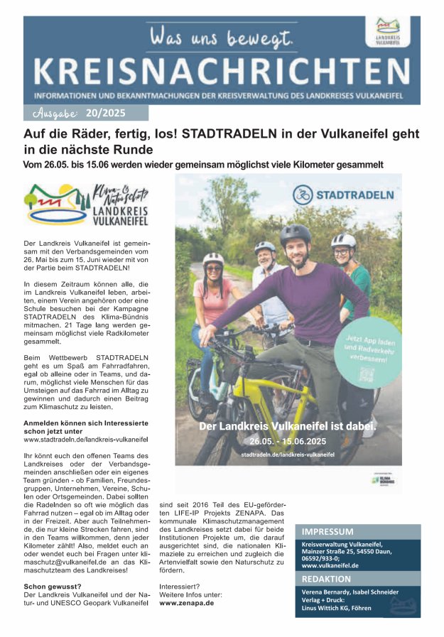 Kreisnachrichten Titelblatt 20/2025