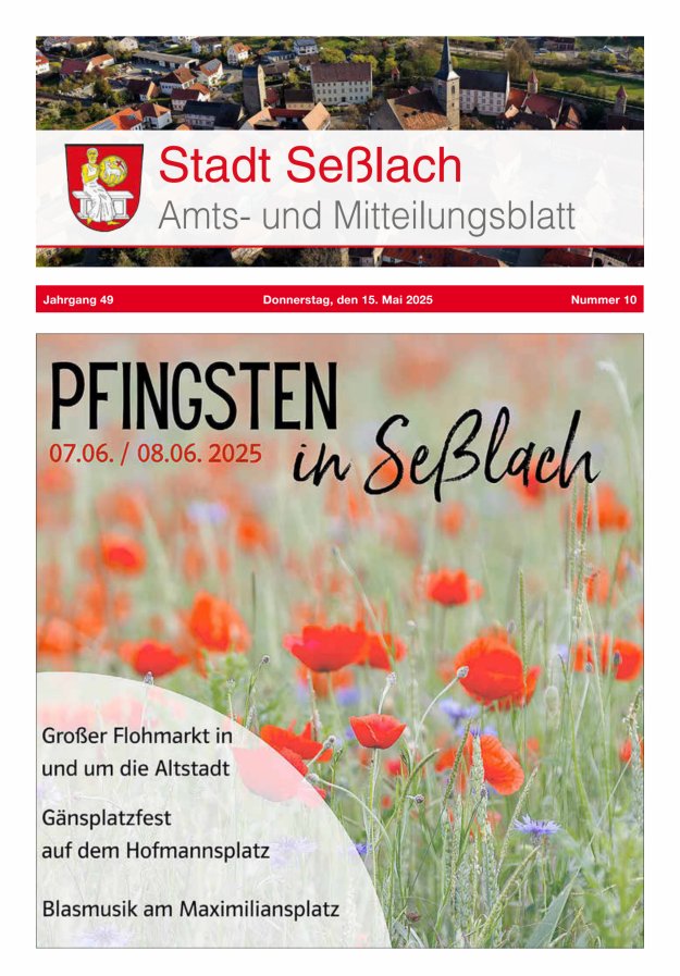 Amts- und Mitteilungsblatt Stadt Seßlach Titelblatt 10/2025