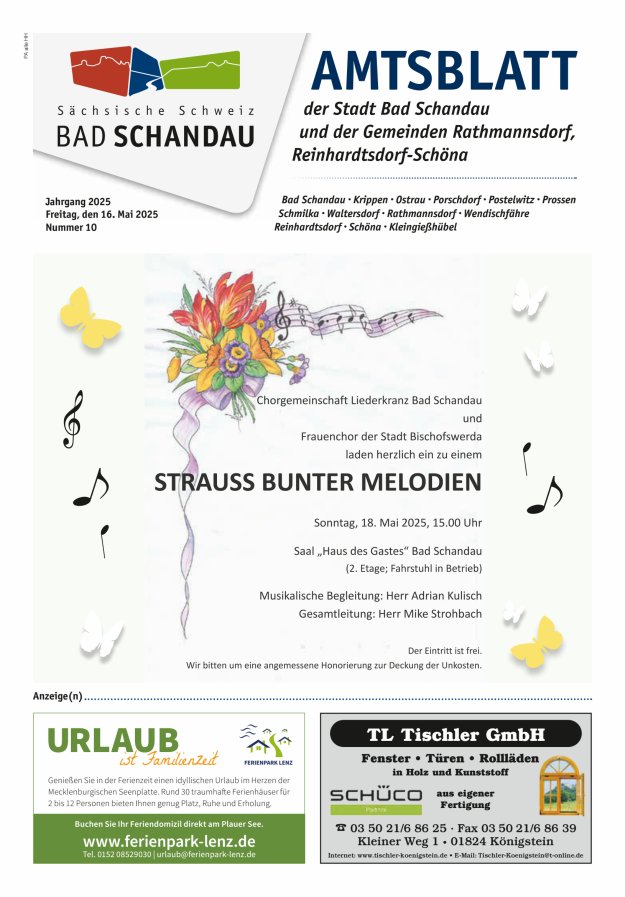 Amtsblatt der Stadt Bad Schandau und der Gemeinden Titelblatt 10/2025