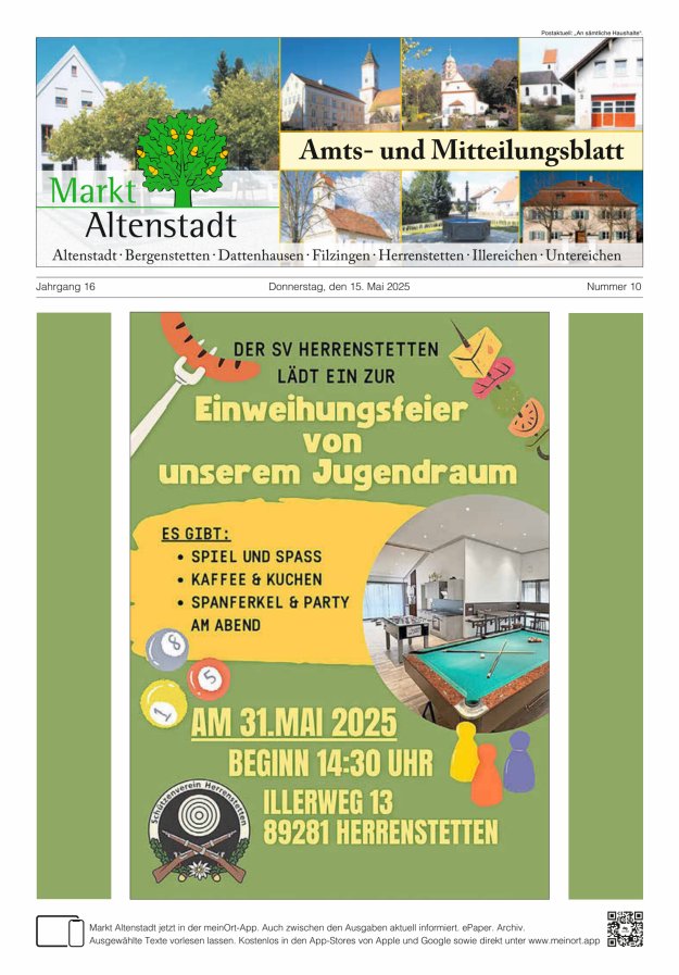 Amts- und Mitteilungsblatt des Marktes Altenstadt Titelblatt 10/2025