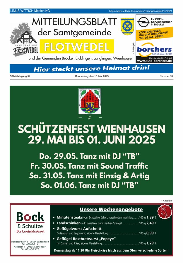 Mitteilungsblatt der Samtgemeinde Flotwedel Titelblatt 10/2025
