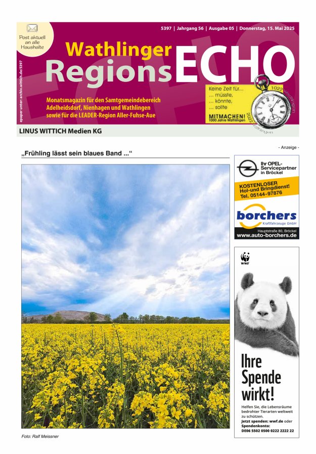Wathlinger RegionsEcho Titelblatt 05/2025