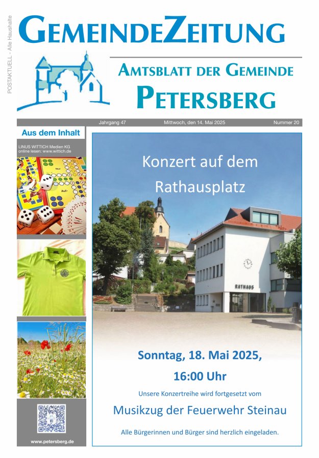 Amtsblatt Blickpunkt Petersberg Titelblatt 20/2025