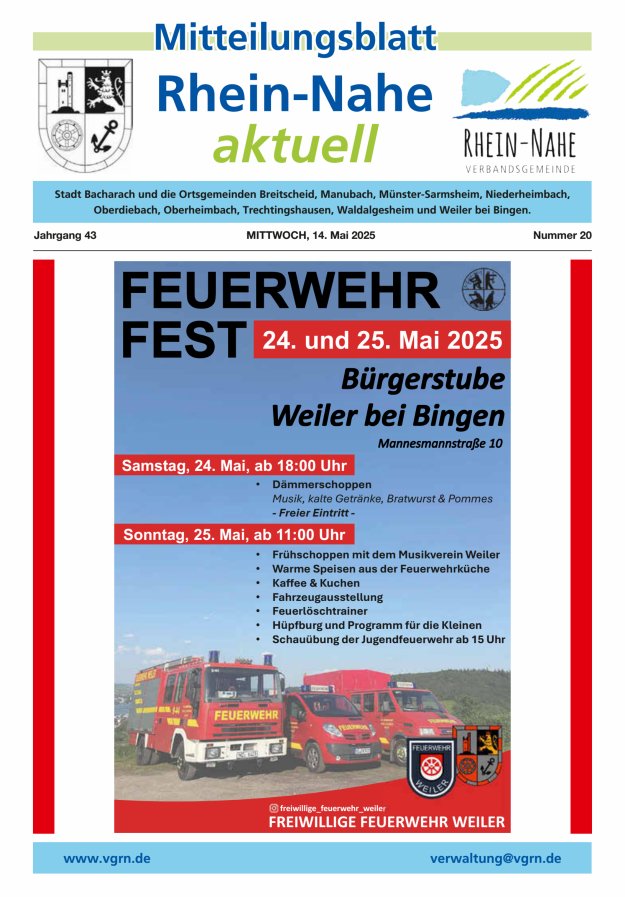 Rhein-Nahe aktuell Titelblatt 20/2025
