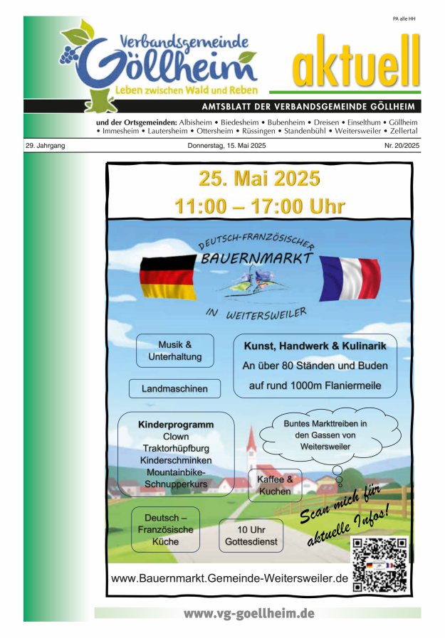 Verbandsgemeinde Göllheim aktuell Titelblatt 20/2025