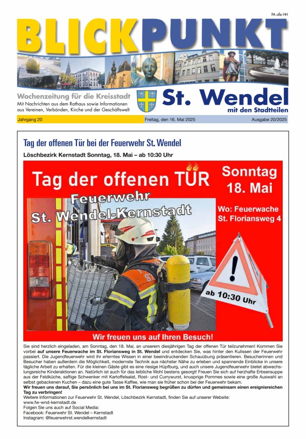 Blickpunkt St Wendel Titelblatt 20/2025
