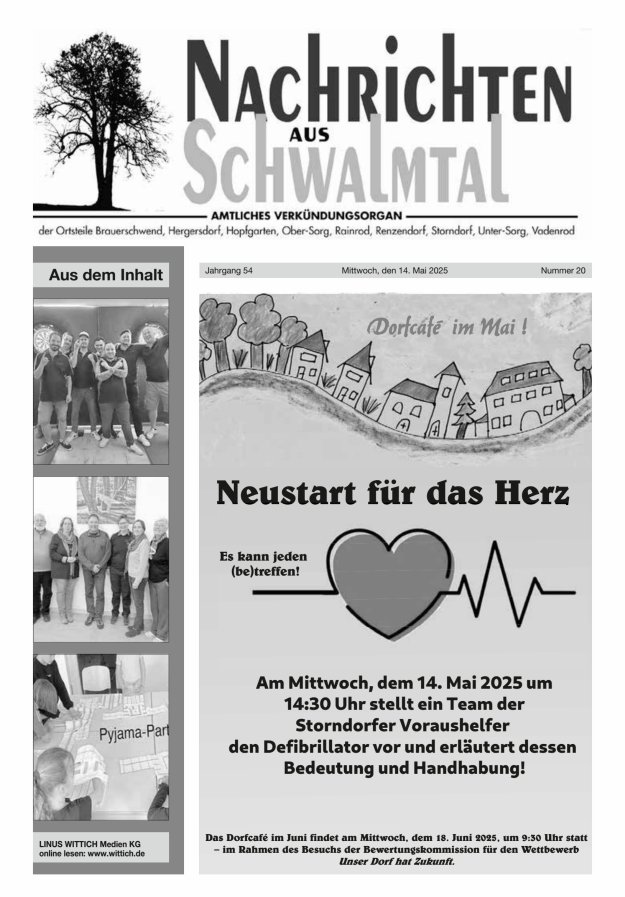 Nachrichten aus Schwalmtal Titelblatt 20/2025