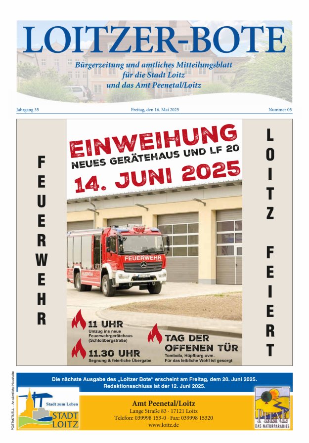 Loitzer Bote Titelblatt 05/2025