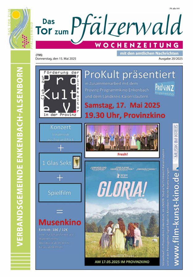 Das Tor zum Pfälzer Wald - VG Enkenbach-Alsenborn Titelblatt 20/2025