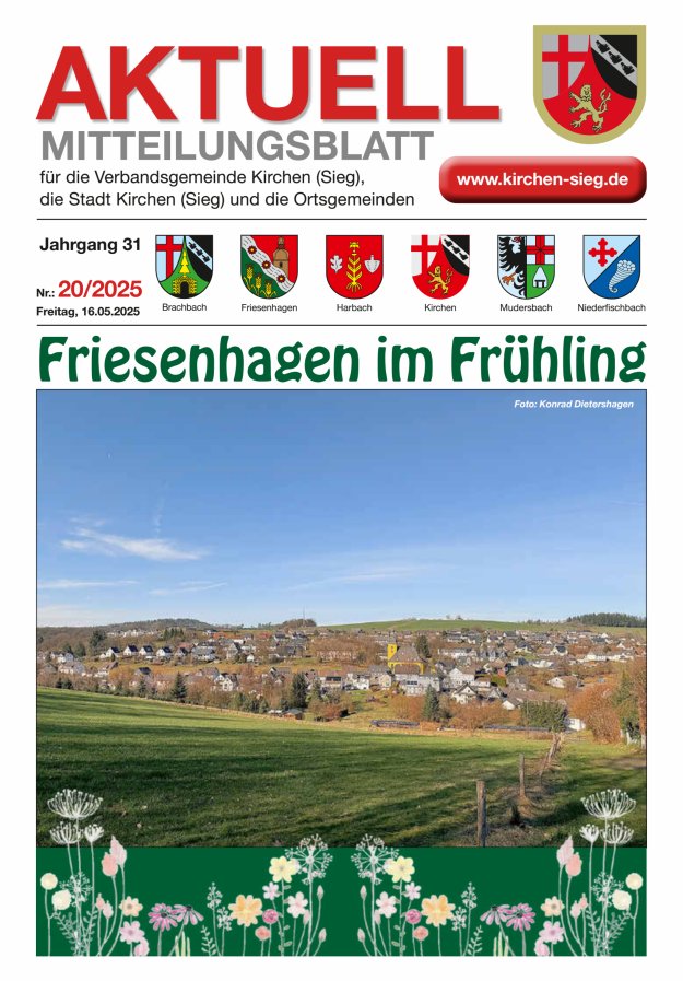 Aktuell - Mitteilungsblatt für die VG Kirchen (Sieg) Titelblatt 20/2025