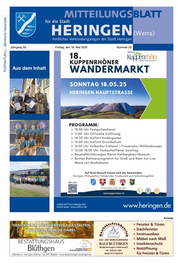 Mitteilungsblatt Heringen Titelblatt 20/2025