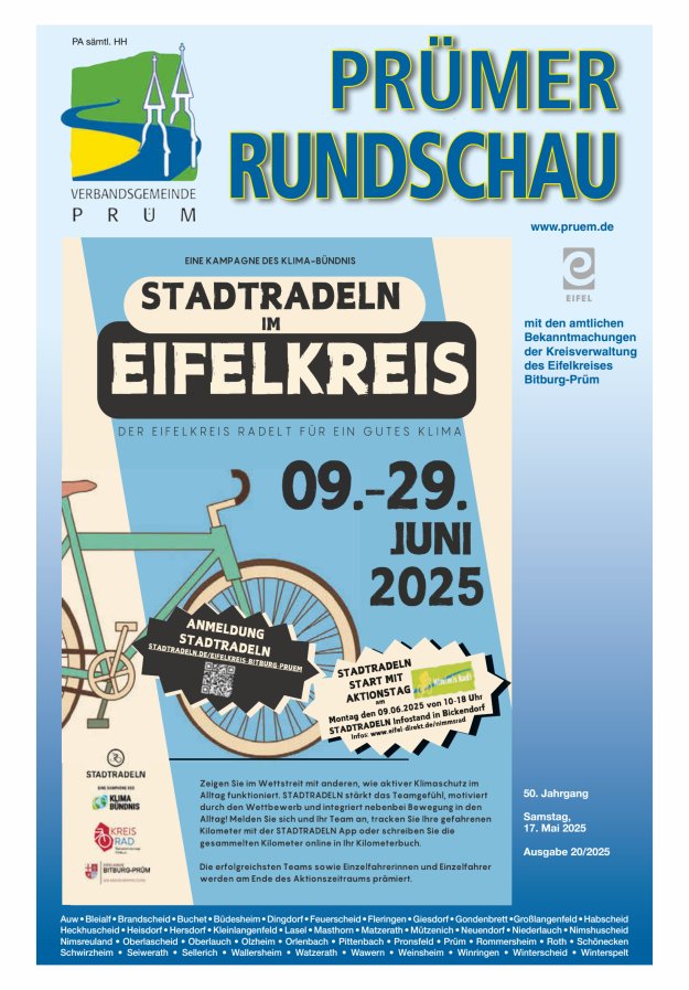 Prümer Rundschau Titelblatt 20/2025
