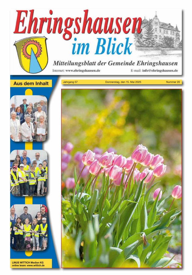 Mitteilungsblatt der Gemeinde Ehringshausen Titelblatt 20/2025