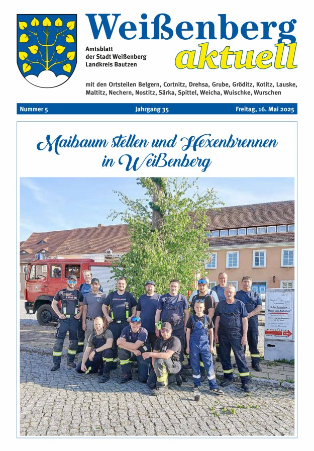 "Weißenberg aktuell" - Amtsblatt der Stadt Weißenberg Titelblatt 05/2025
