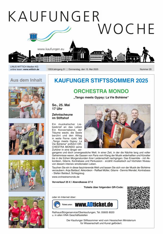 Kaufunger Woche Titelblatt 20/2025
