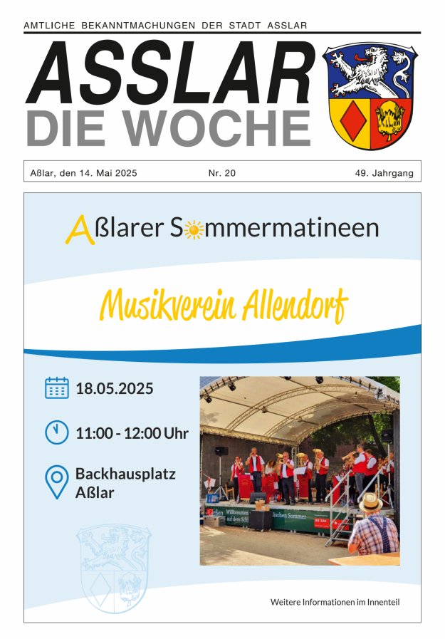 Asslar - Die Woche Titelblatt 20/2025