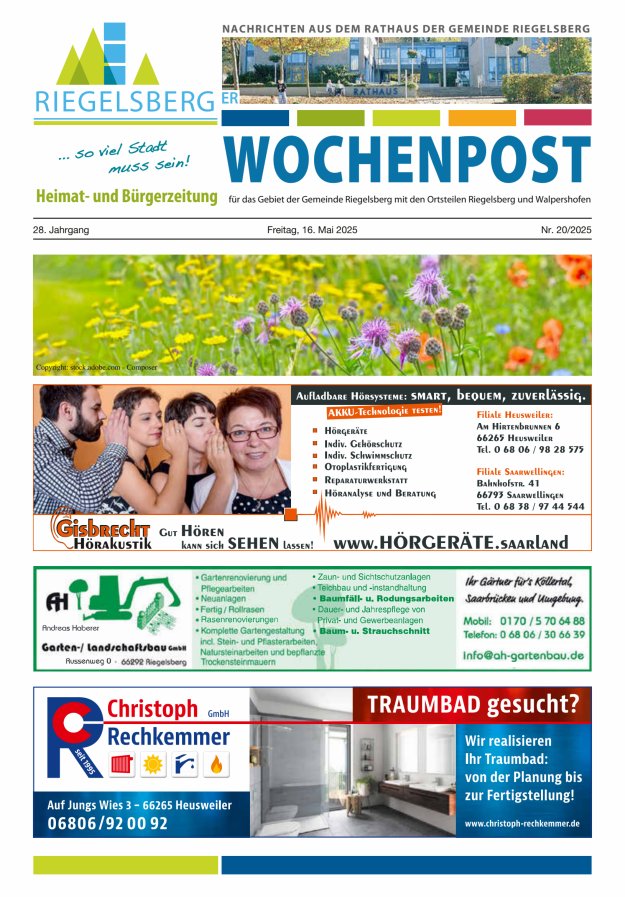 Riegelsberger Wochenpost Titelblatt 20/2025