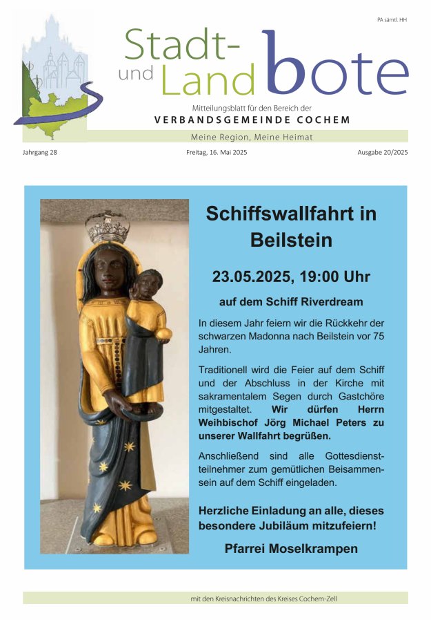 Stadt- und Landbote VG Cochem Titelblatt 20/2025