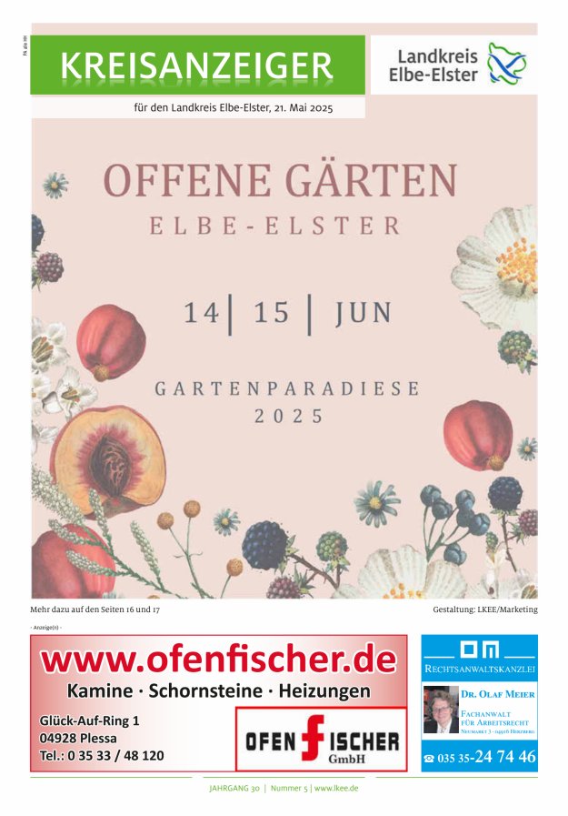 Kreisanzeiger für den Landkreis Elbe-Elster Titelblatt 05/2025