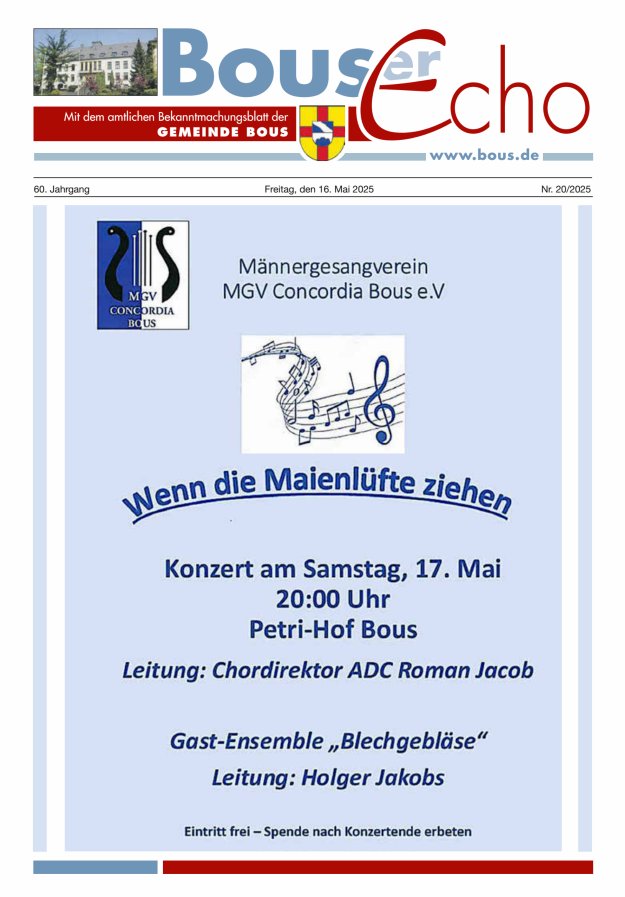 Bouser Echo Titelblatt 20/2025
