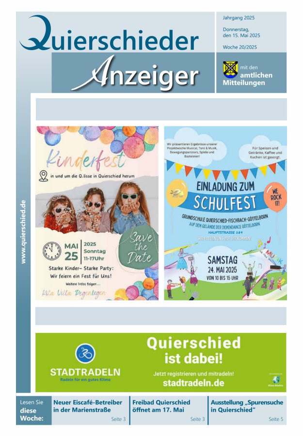 Quierschieder Anzeiger Titelblatt 20/2025