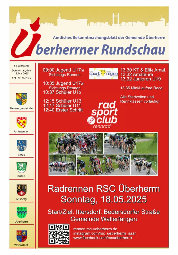 Überherrner Rundschau Titelblatt 20/2025