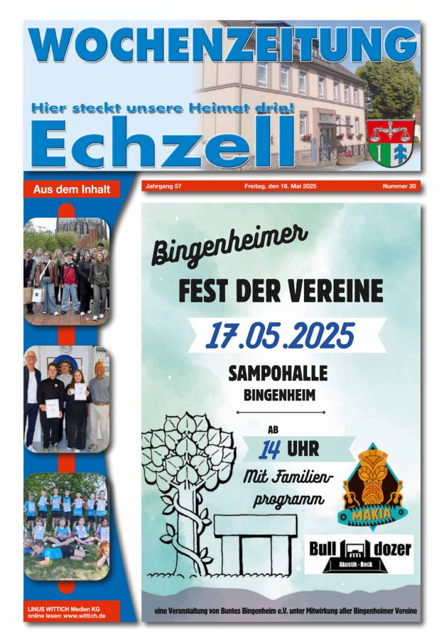 Wochenzeitung für die Gemeinde Echzell Titelblatt 20/2025