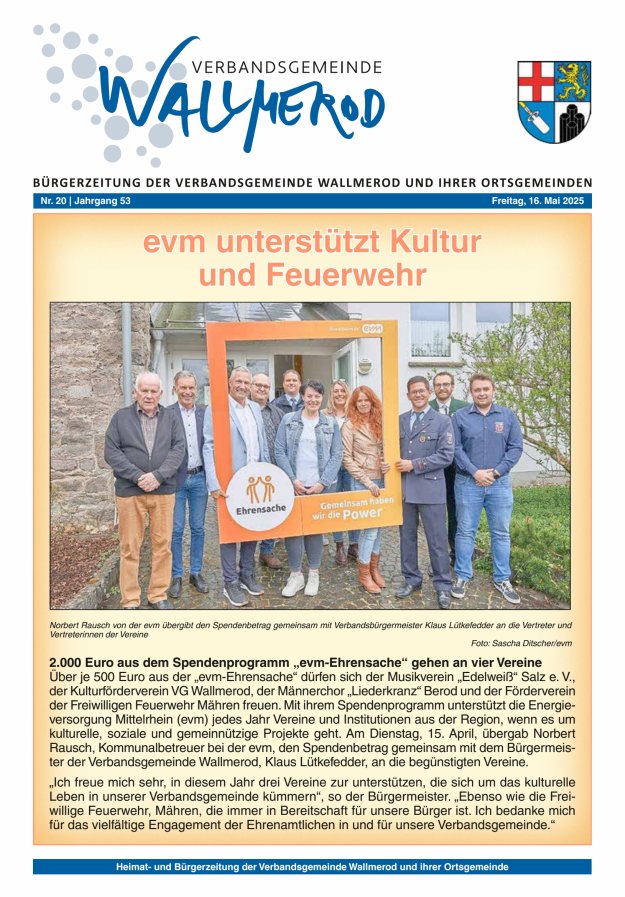 Wir über uns - Verbandsgemeinde Wallmerod Titelblatt 20/2025