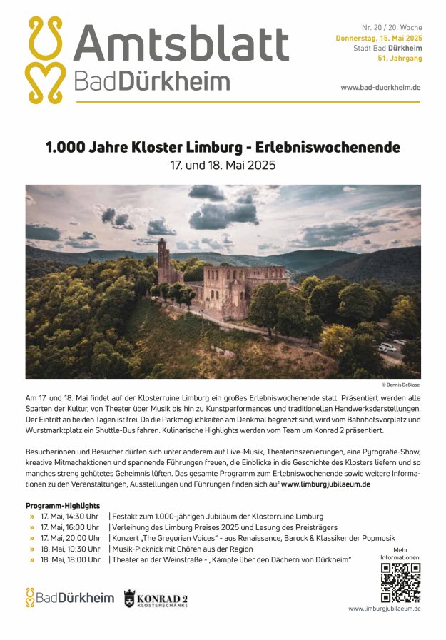 Bad Dürkheimer Woche Titelblatt 20/2025