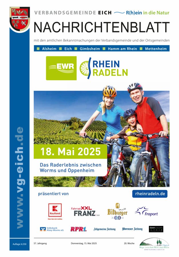 Nachrichtenblatt der VG Eich Titelblatt 20/2025