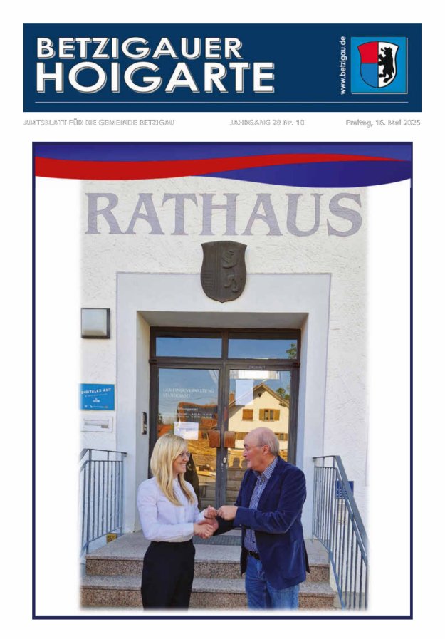 Betzigauer Hoigarte Amtsblatt der Gemeinde Betzigau Titelblatt 10/2025