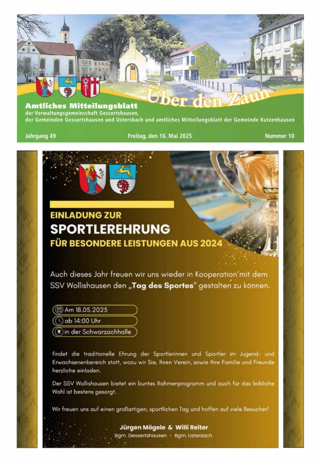 Über den Zaun Titelblatt 10/2025