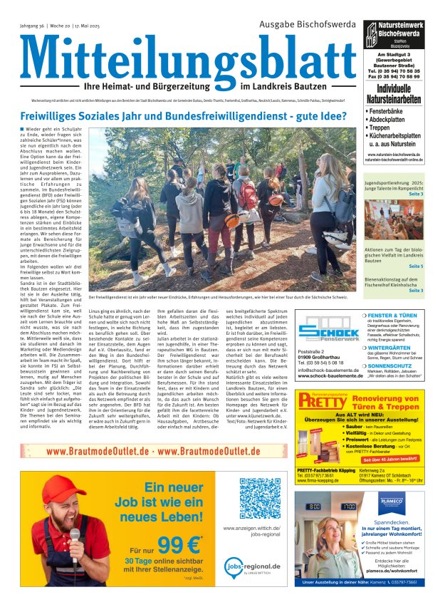 Mitteilungsblatt LK Bautzen Ausgabe Bischofswerda Titelblatt 19/2025