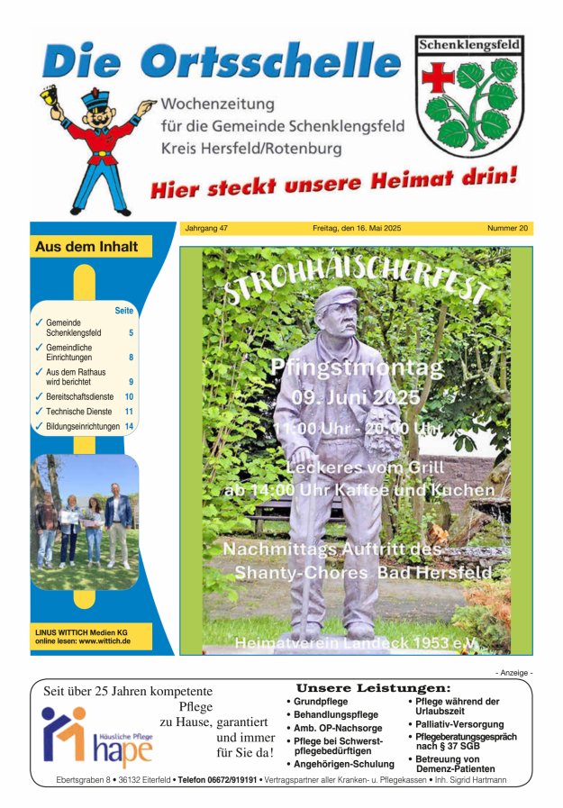 Die Ortsschelle Titelblatt 20/2025