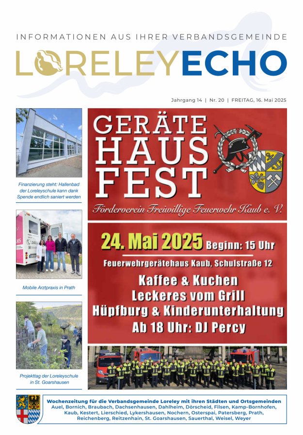 Loreley-Echo - Mitteilungsblatt der Verbandsgemeinde Loreley Titelblatt 20/2025