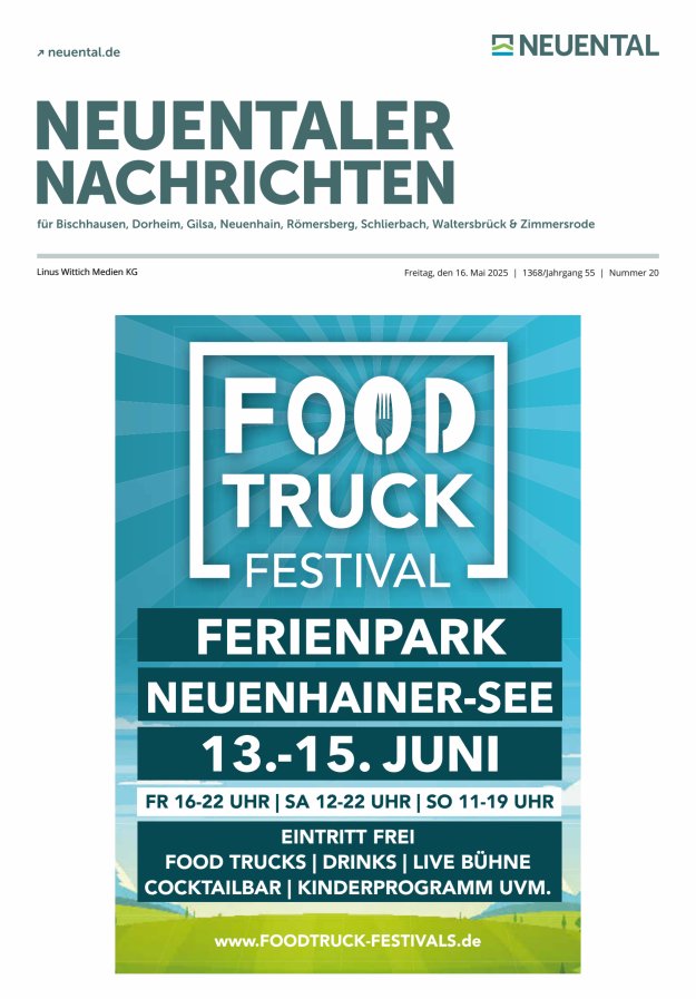 Neuentaler Nachrichten Titelblatt 20/2025