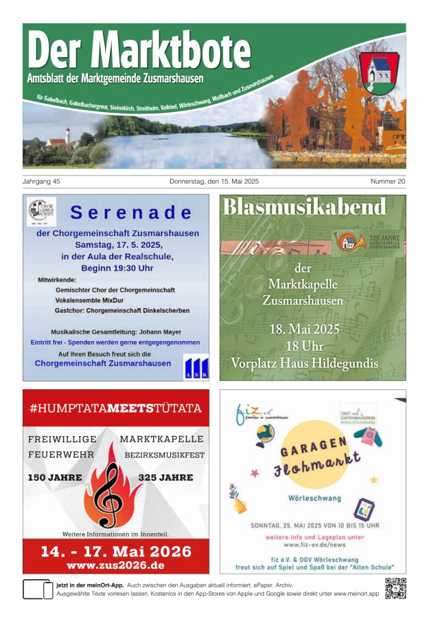 Zusmarshausen - Der Marktbote Titelblatt 20/2025