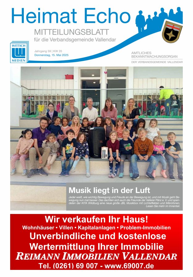 Heimat-Echo - Heimat- und Bürgerzeitung Verbandsgemeinde Vallendar Titelblatt 20/2025