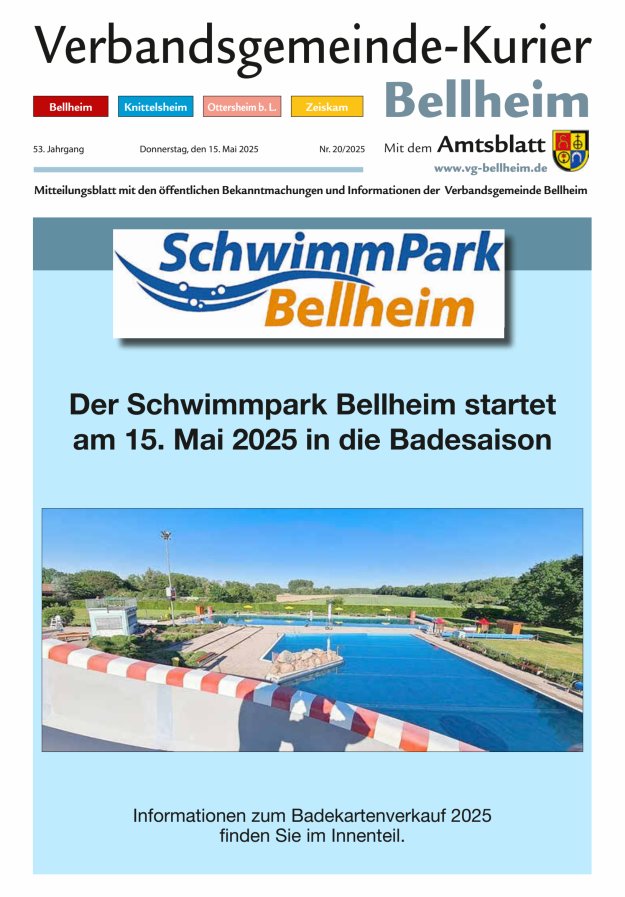 Verbandsgemeinde-Kurier Bellheim Titelblatt 20/2025